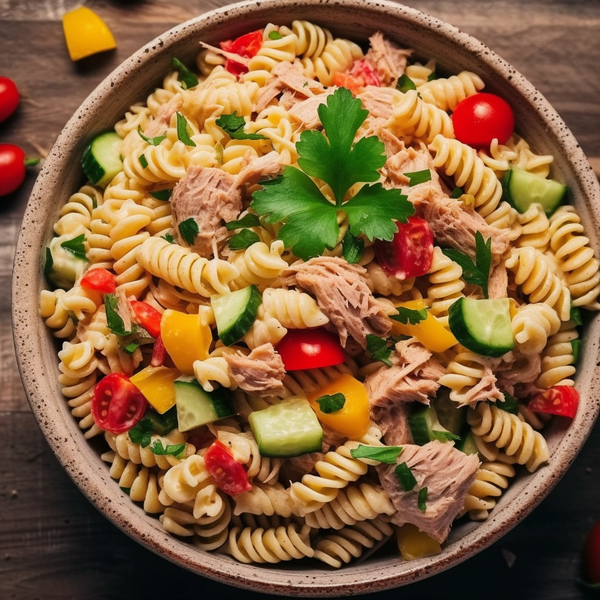 Low Carb Tuna Pasta Salad with Qetoe Fusilli