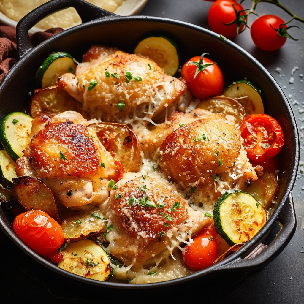 Low Carb Baked Chicken with Zucchini and Tomato | Easy Keto Recipe