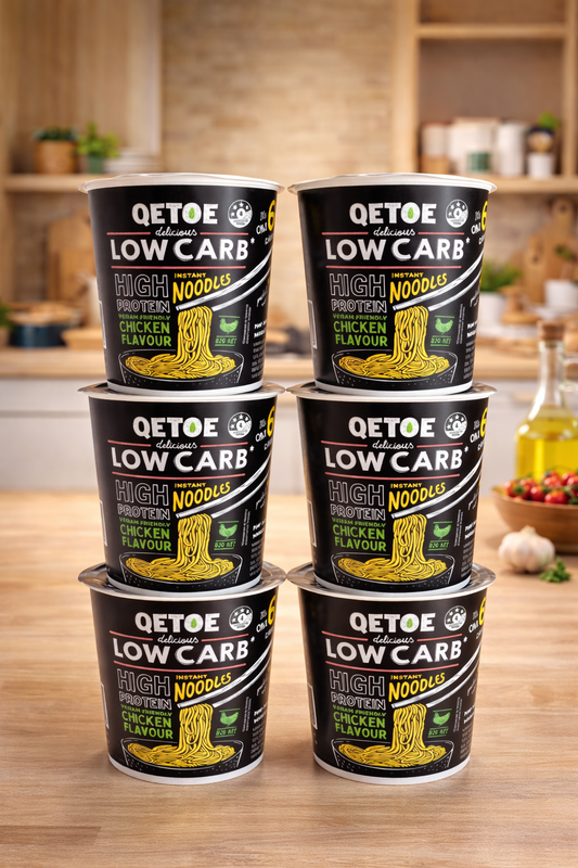 Qetoe Low Carb High Protein Instant Cup Noodle - CHICKEN 6 PACK