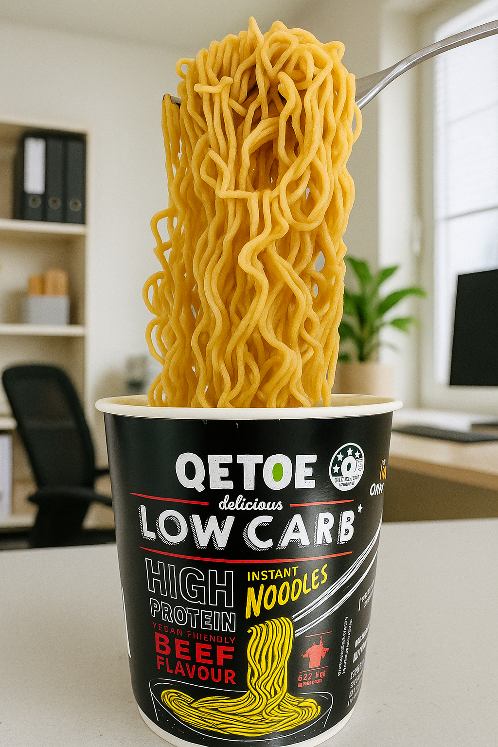 Qetoe Low Carb High Protein Instant Cup Noodle - CHICKEN 6 PACK