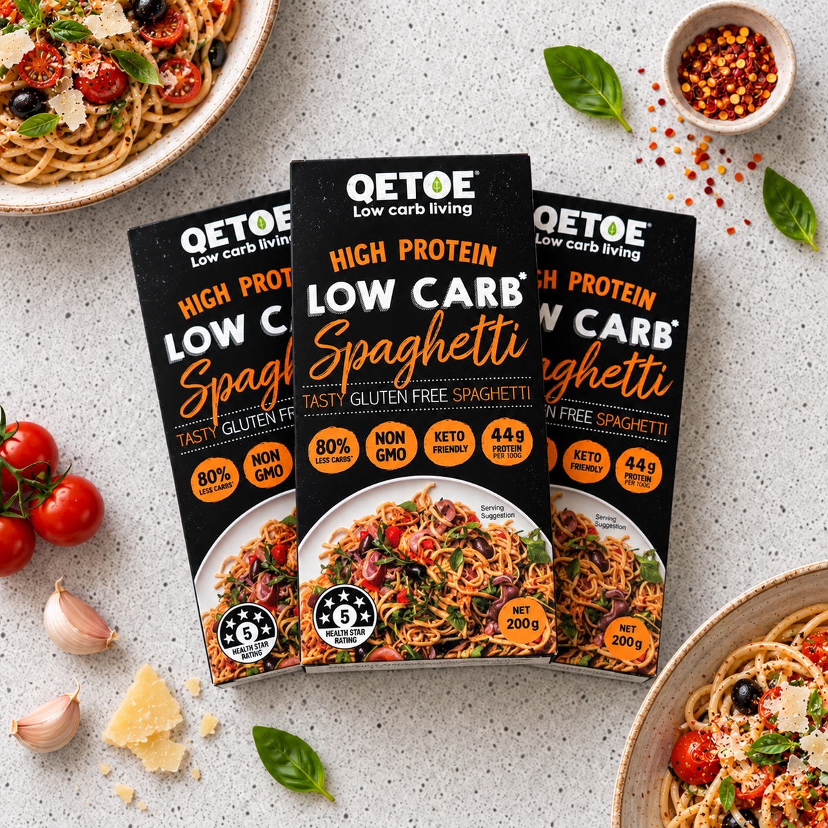 Spaghetti VALUE BUNDLE DEAL- 10 x Qetoe Organic Low Carb Spaghetti Pack