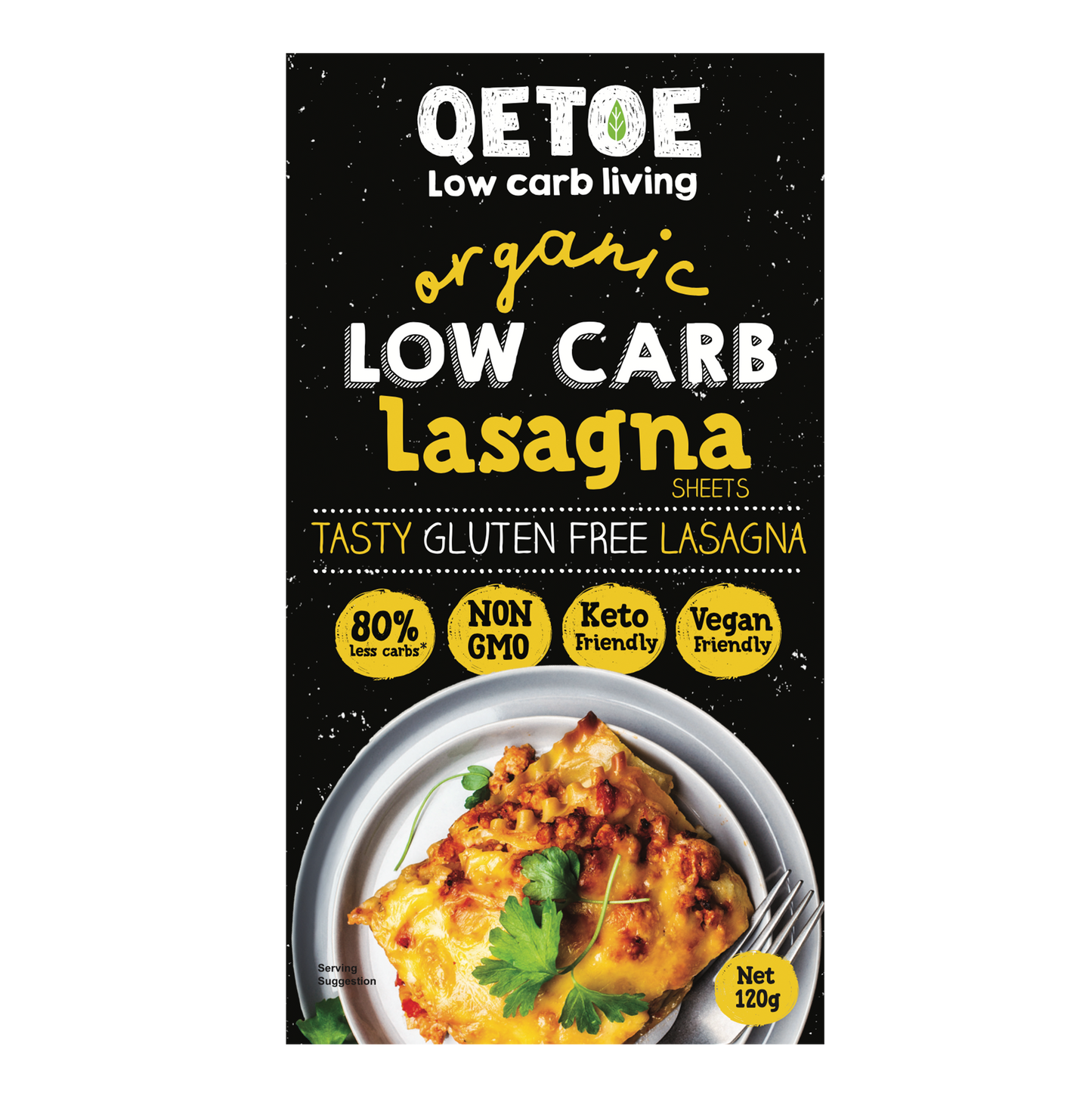 Qetoe Low Carb Lasagna 120g ( 4 x 120g Pack )