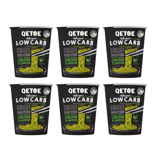 Qetoe Low Carb High Protein Instant Cup Noodle - CHICKEN 6 PACK