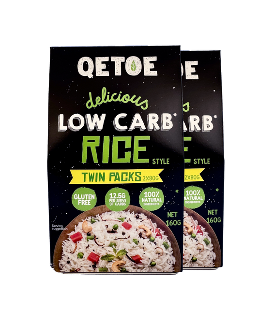 QETOE Low Carb Rice Value pack - TWIN PACKS - 2 x Qetoe Low Carb Rice 160g