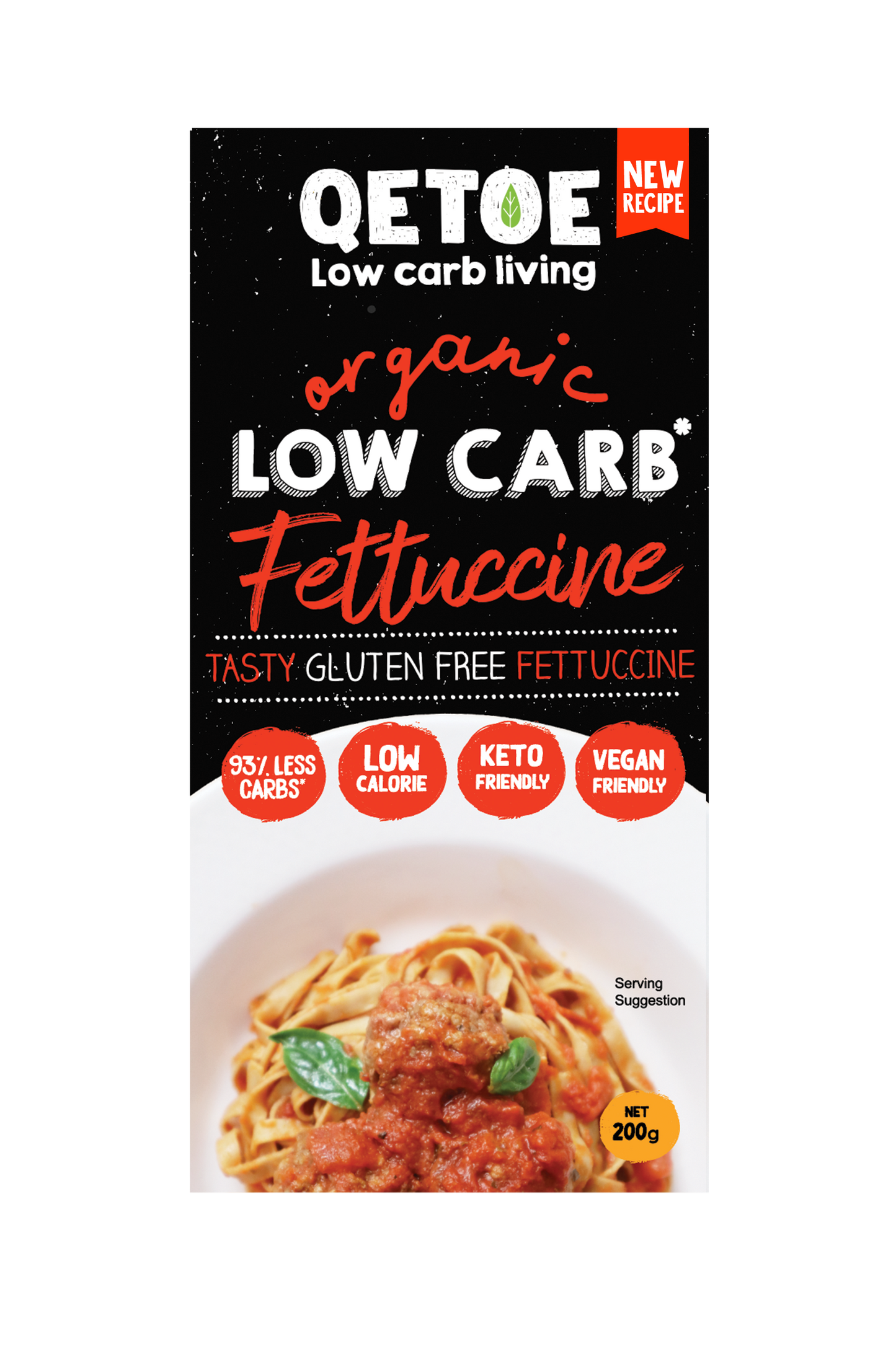 Qetoe Organic Low Carb Fettuccine - 4 x Value Pack