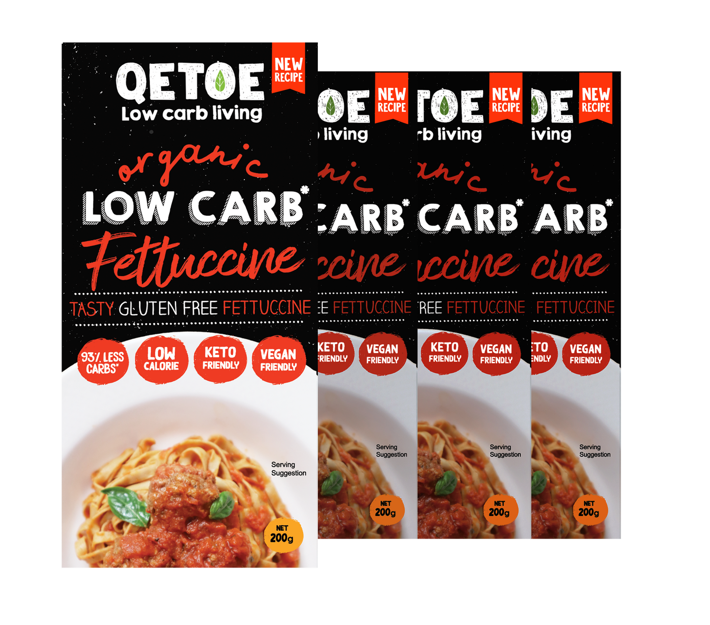 Fettucine VALUE BUNDLE DEAL- 10 x Qetoe Organic Low Carb Fettuccine Pack