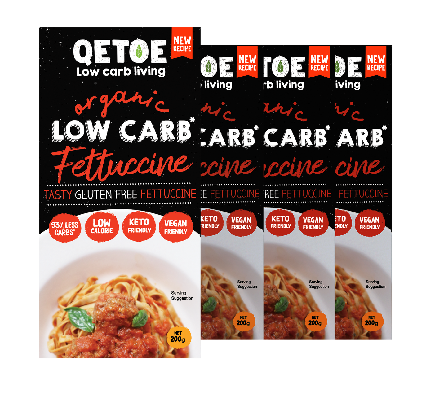 Qetoe Organic Low Carb Fettuccine - 4 x Value Pack