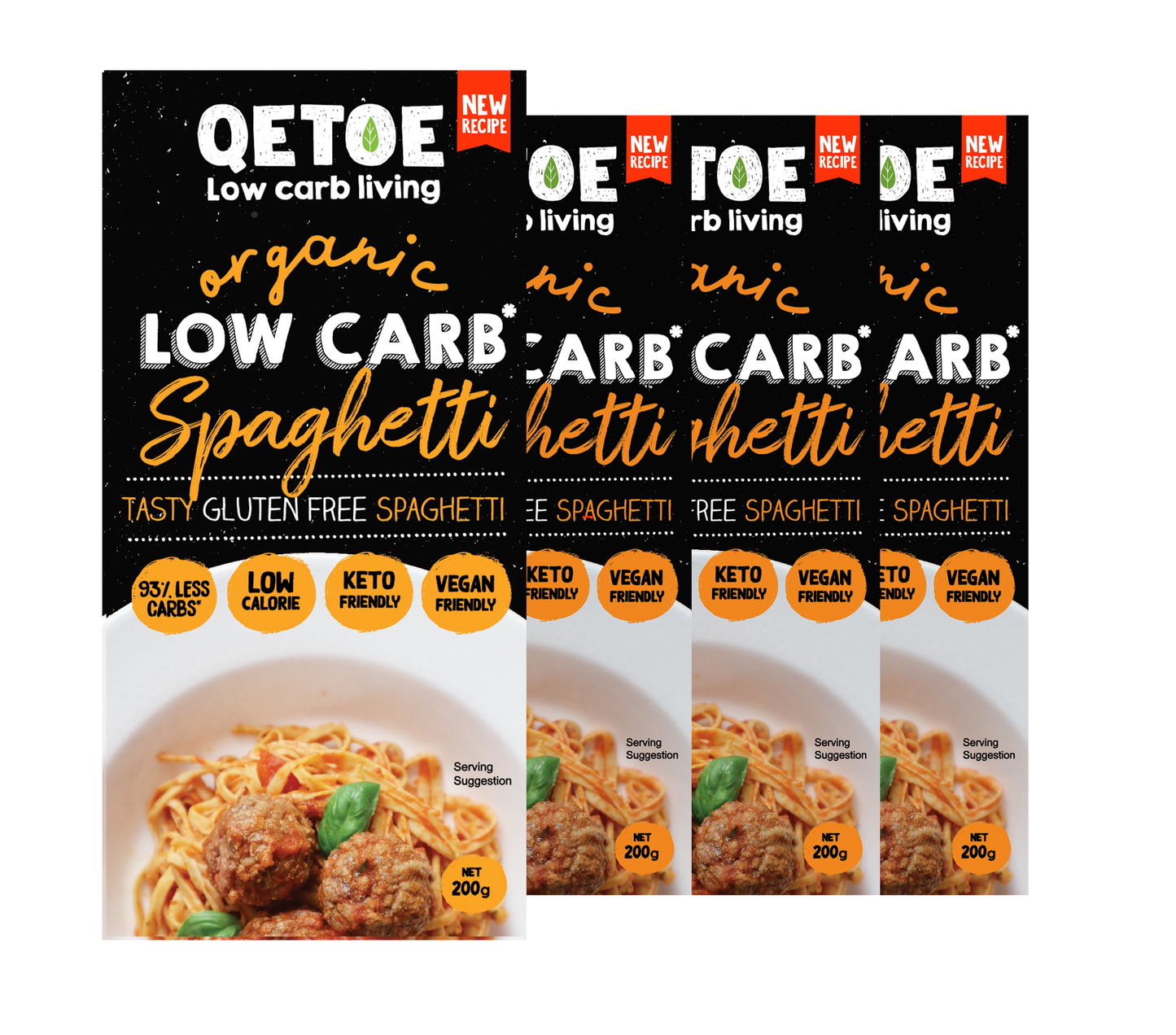 Qetoe Organic Low Carb Spaghetti - 4 x Value Pack