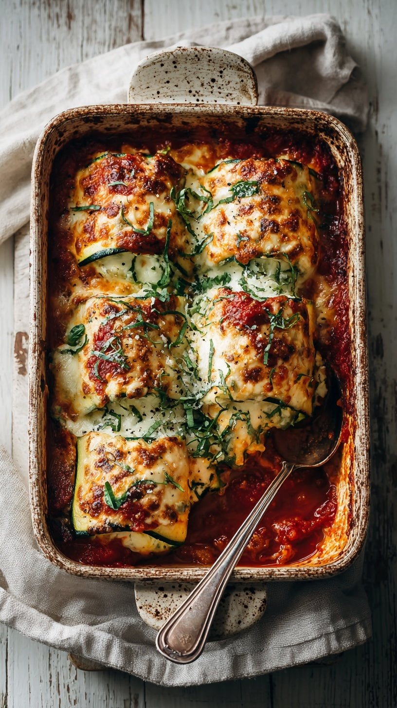 LOW CARB Creamy Zucchini Rollatini