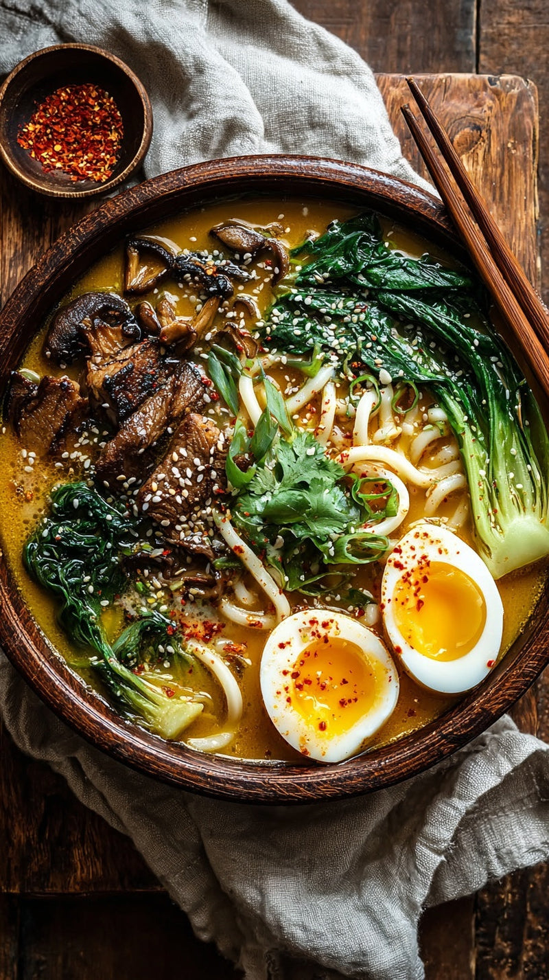LOW CARB Spicy Coconut Pork Ramen 