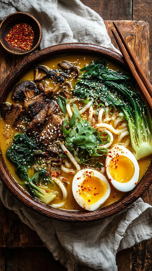 LOW CARB Spicy Coconut Pork Ramen 