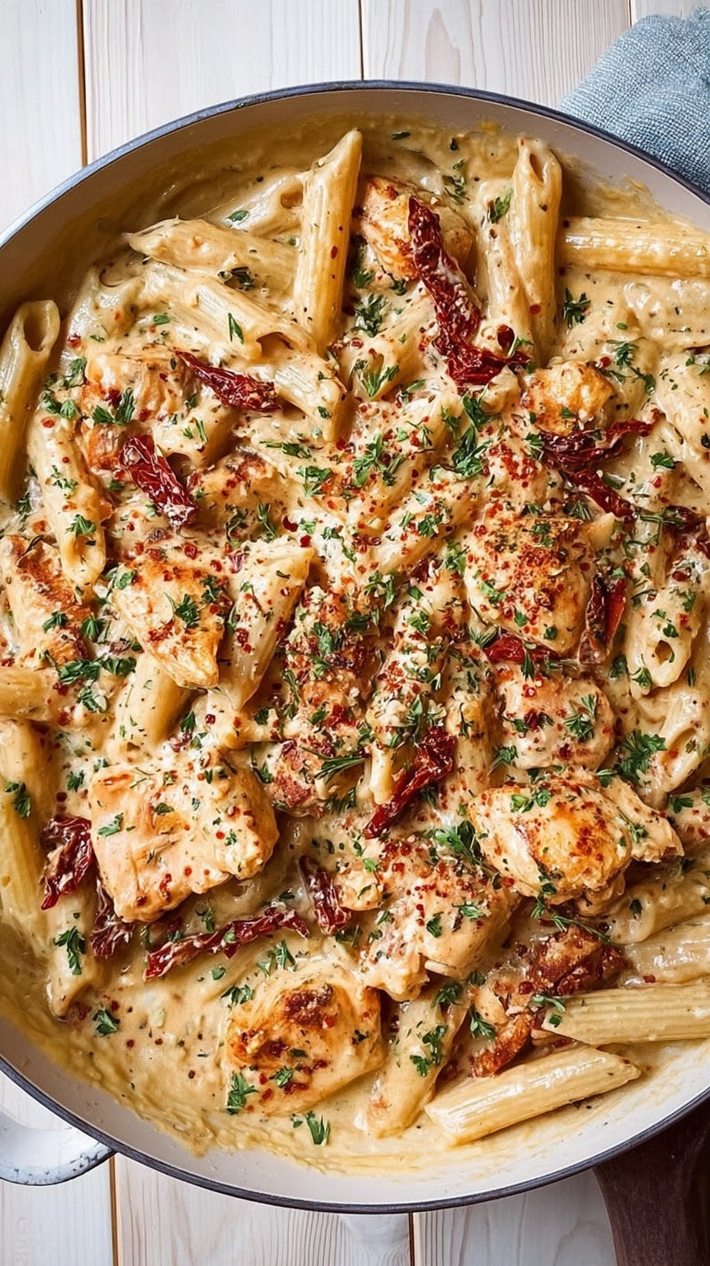 LOW CARB Creamy Sun-Dried Tomato Chicken Penne