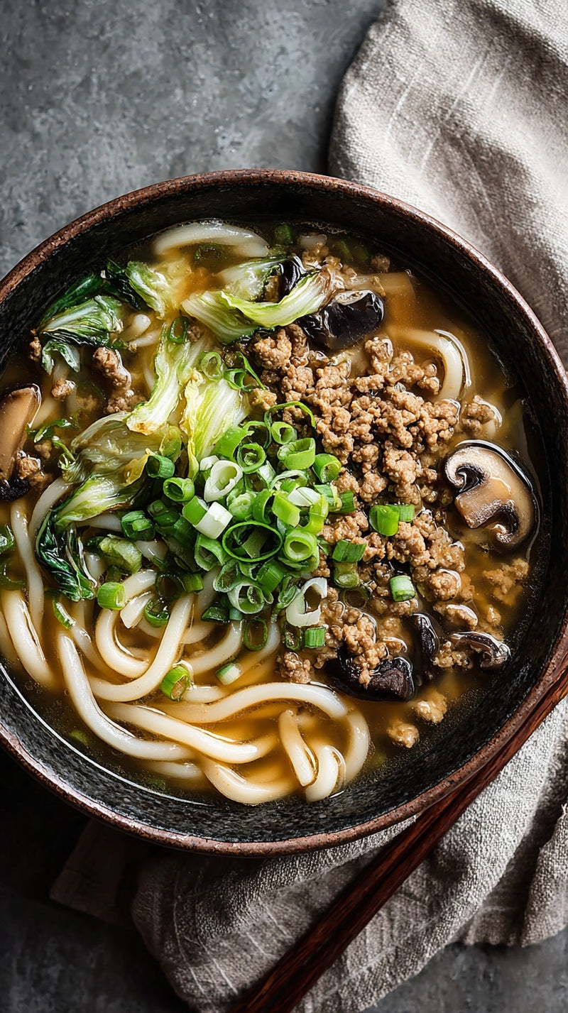 LOW CARB Pork & Mushroom Miso Noodles