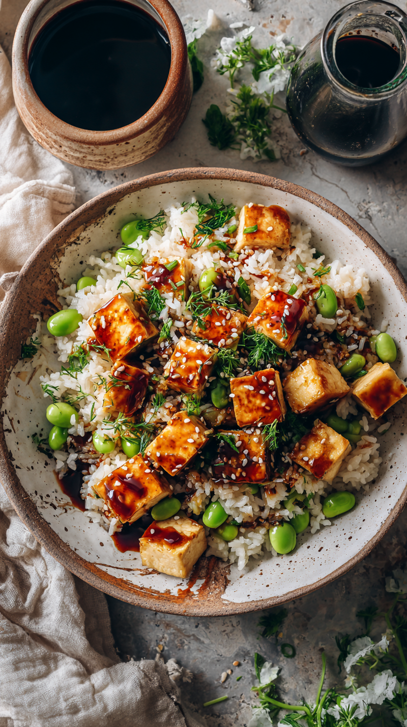 LOW CARB Teriyaki Tofu Fried Rice