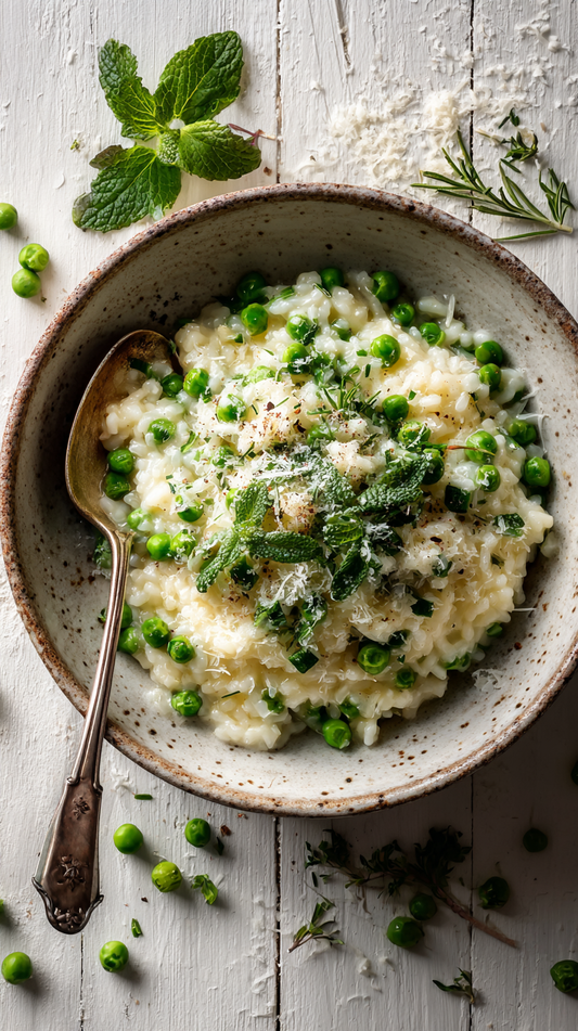 Low Carb Spring Pea & Mint Risotto (Creamy & Fresh with Qetoe Rice!)