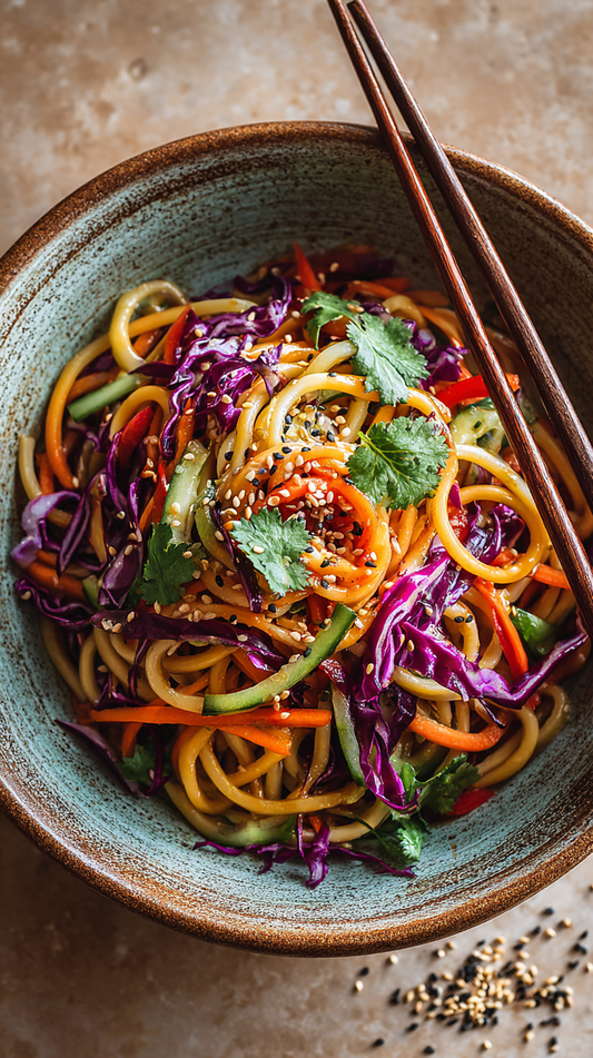 Low Carb Cold Sesame Noodle Salad (Fresh & Crunchy with Qetoe Noodles!)