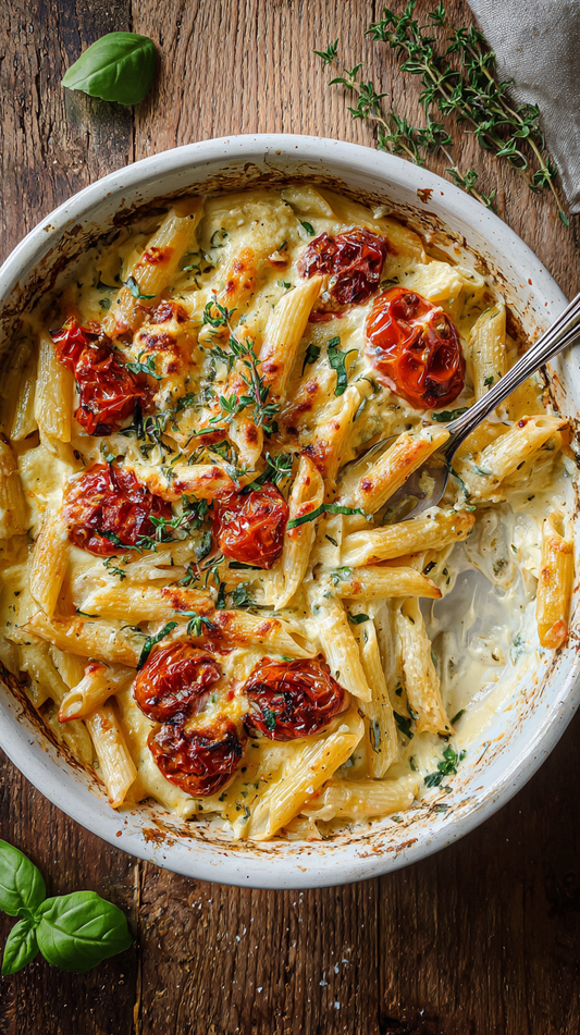 Baked Feta Pasta with Qetoe Low Carb Penne