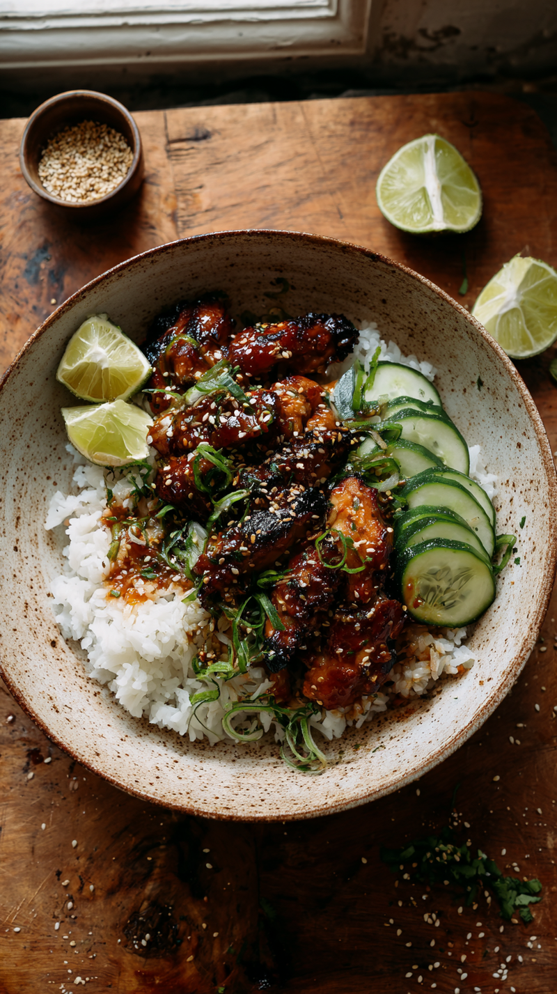 LOW CARB KOREAN BBQ CHICKEN WITH STICKY CHILLI LIME