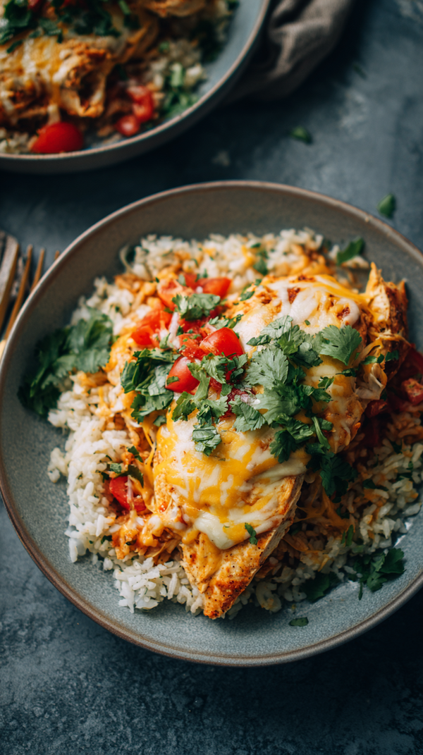 Low Carb Chicken Enchilada Rice Bowls