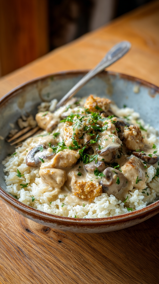 Low Carb Creamy Chicken and Rice | Qetoe
