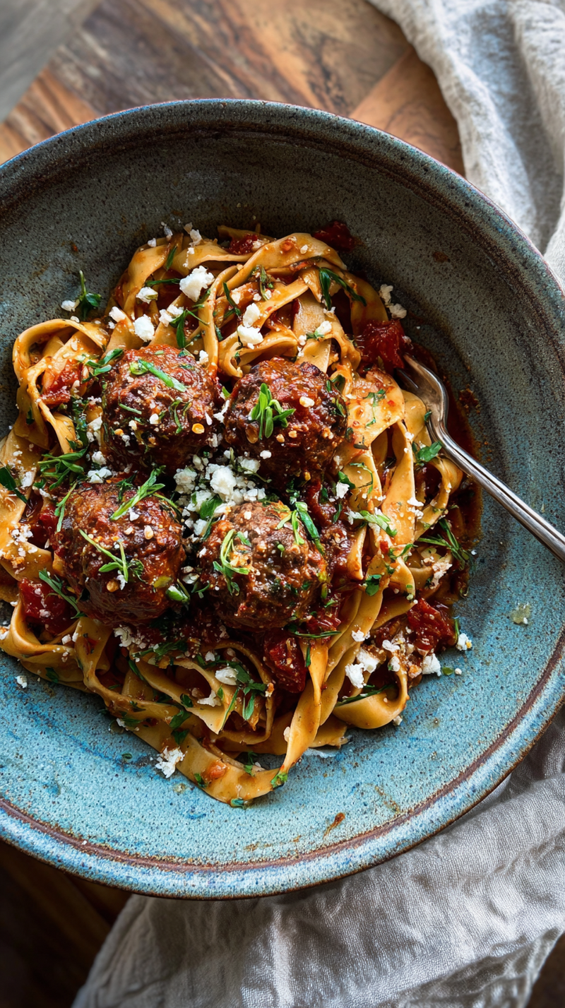 MEDITERRANEAN LAMB KOFTA FETTUCCINE