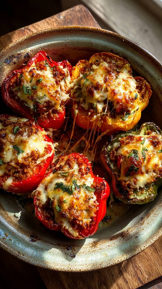 LOW CARB STUFFED CAPSICUMS WITH QETOE RICE