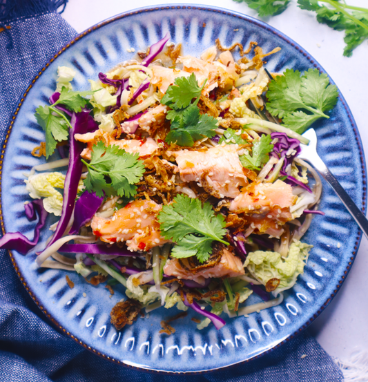 Qetoe Low Carb Salmon Asian Noodle Salad