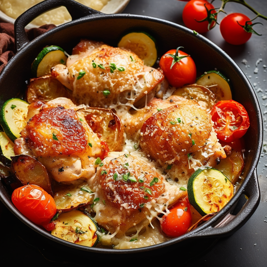 Low Carb Baked Chicken with Zucchini and Tomato | Easy Keto Recipe