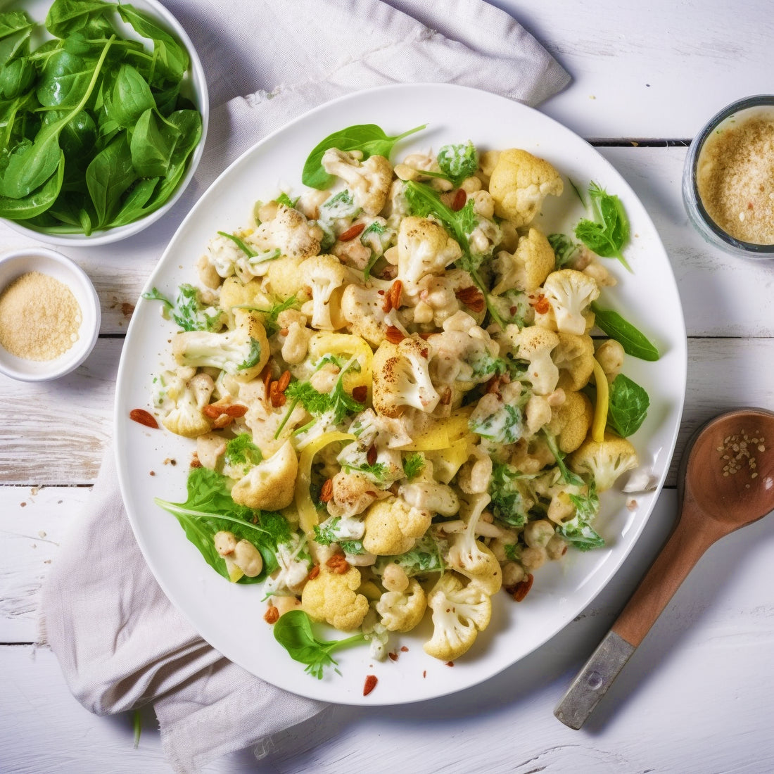 Low Carb Creamy Chicken and Cauliflower salad.