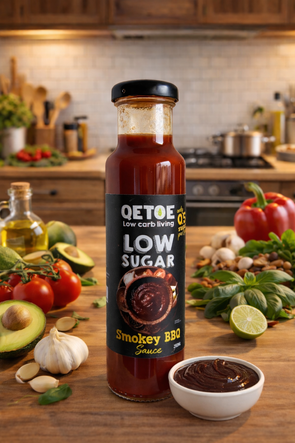 Qetoe Low Sugar Sauce - Smokey BBQ 200mL