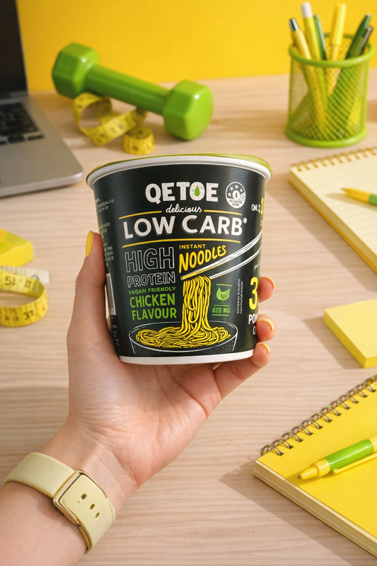 Qetoe Low Carb High Protein Instant Cup Noodle - Chicken Flavour - Single Pack