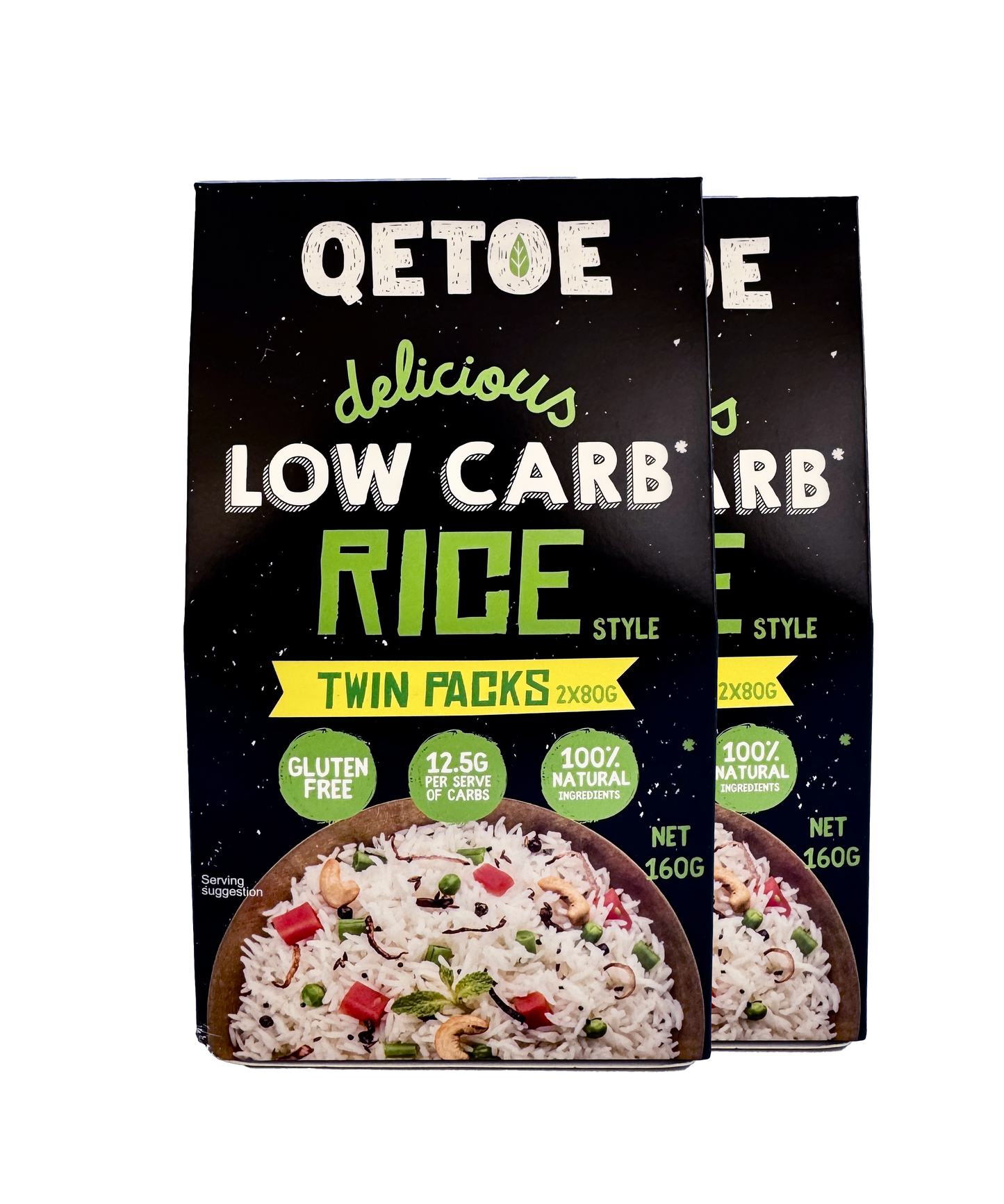 QETOE Low Carb Rice Value pack - TWIN PACKS - 2 x Qetoe Low Carb Rice 160g