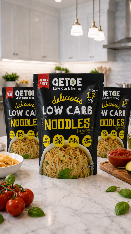 Qetoe Low Carb Noodles - GLUTEN FREE - 4 PACK (4 x 200g)