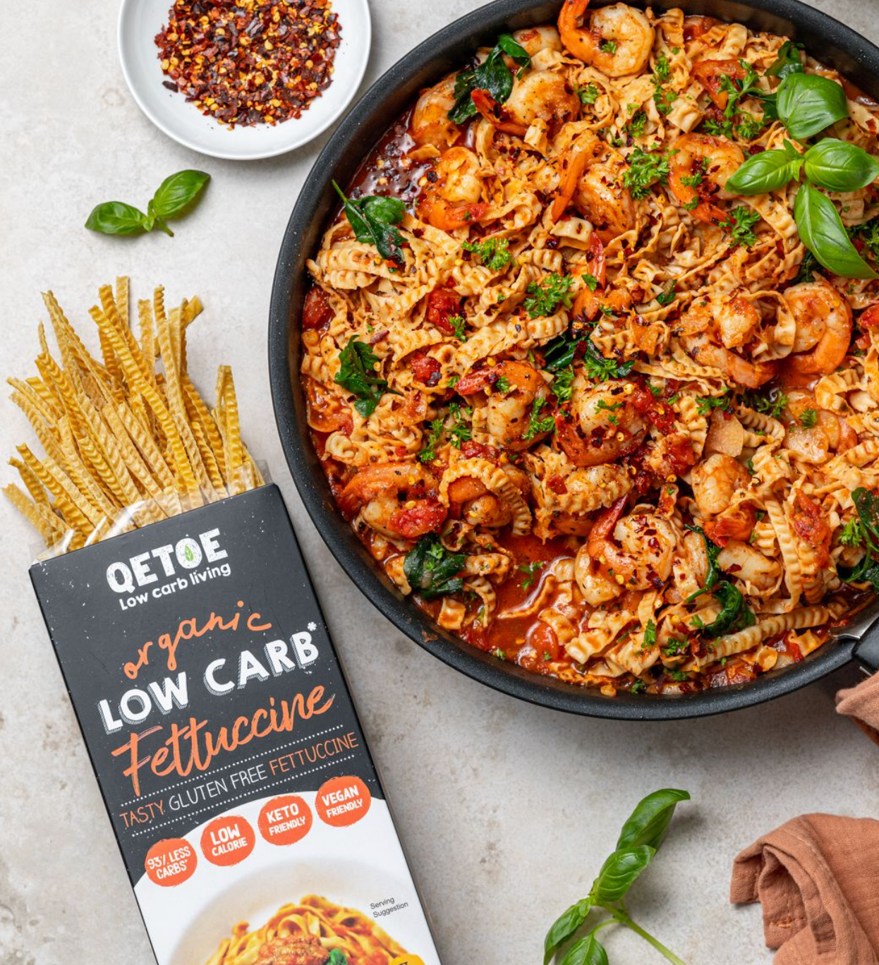 Fettucine VALUE BUNDLE DEAL- 10 x Qetoe Organic Low Carb Fettuccine Pack