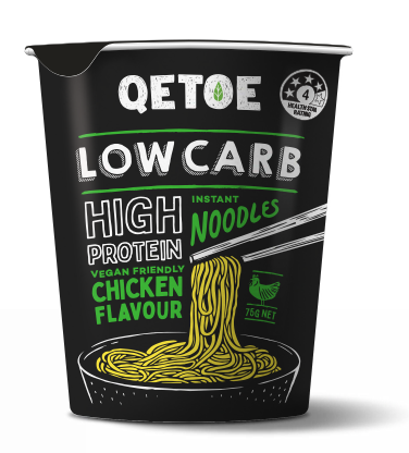 Qetoe Low Carb High Protein Instant Cup Noodle - Chicken Flavour - Single Pack